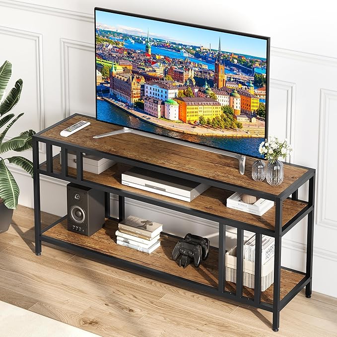 Garvee 58" TV Stand for Television up to 65 Inches, Entertainment Center - Image 5