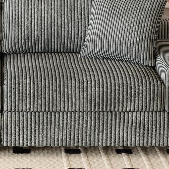 Eafurn Convertible L Shaped Modular Sectional Sofa Couch, 5 Seater Corduroy - Image 9