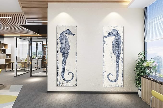 Yihui Arts Ocean Life Theme Bathroom Decor Mediterranean Style Home Canvas Wall - Image 8
