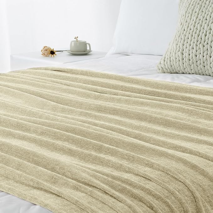 Chenille Throw Blanket for Couch 60"X 80" Twin, Soft Cozy Throws - Image 9