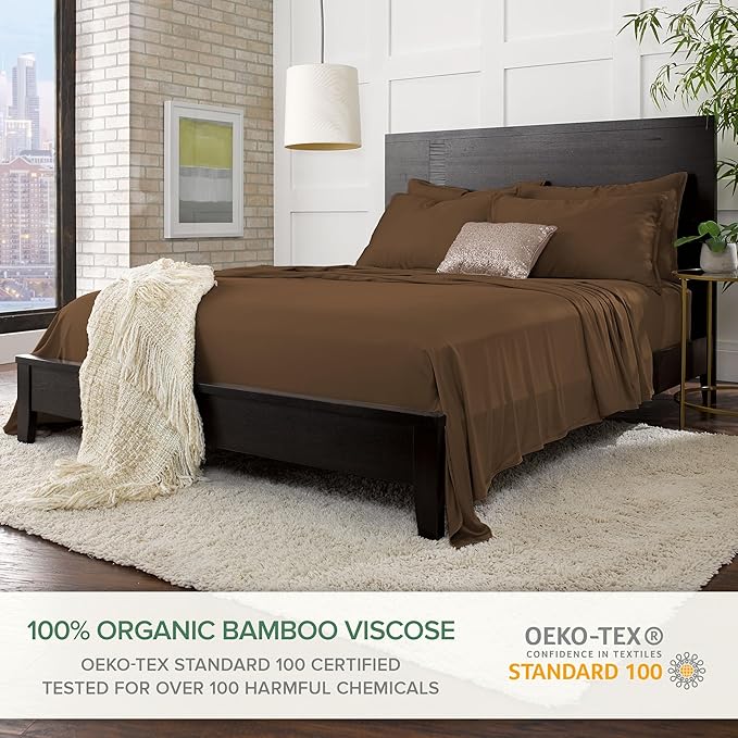 Split King Sheets by Pure Bamboo, Genuine 100% Organic Viscose Derived from - Image 2
