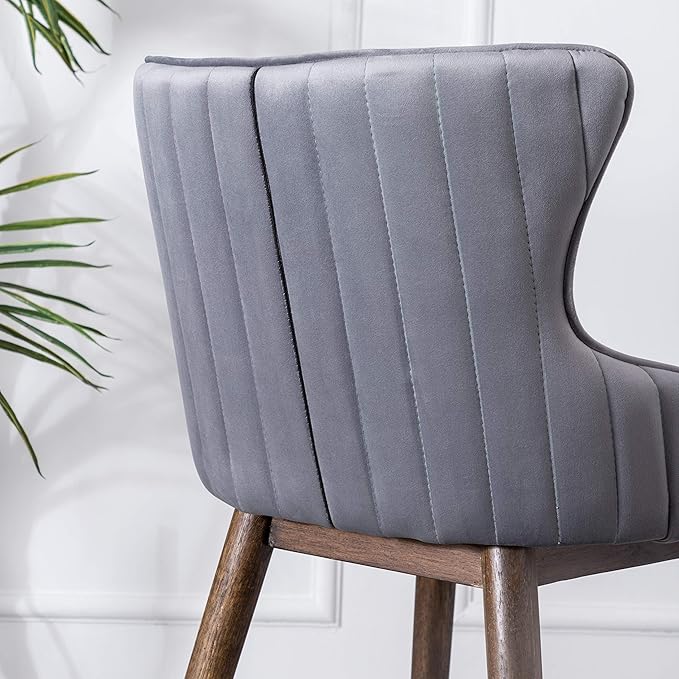 Roundhill Furniture Leland Fabric Upholstered Counter Height Wingback Stools - Image 9