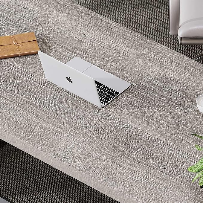 LVB Large Home Office Desk, Long Industrial Computer Desk, Metal Wood Writing - Image 4