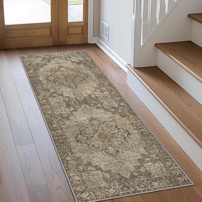 GENIMO 2x12 Runner Rugs for Hallway, Machine Washable Non Slip Vintage Rugs by GENIMO