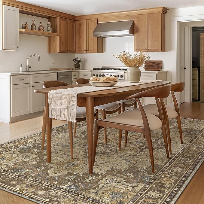 GENIMO 7'6''x9'6'' Area Rugs for Living Room, Machine Washable Non Slip Vintage - Image 2