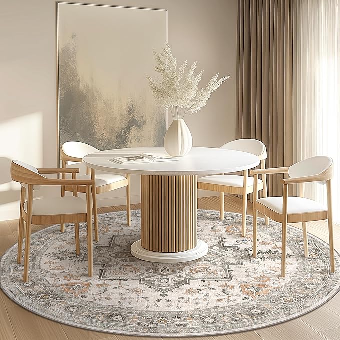 GENIMO 4FT Round Area Rugs for Living Room, Circle Rugs Machine Washable Low - Image 8
