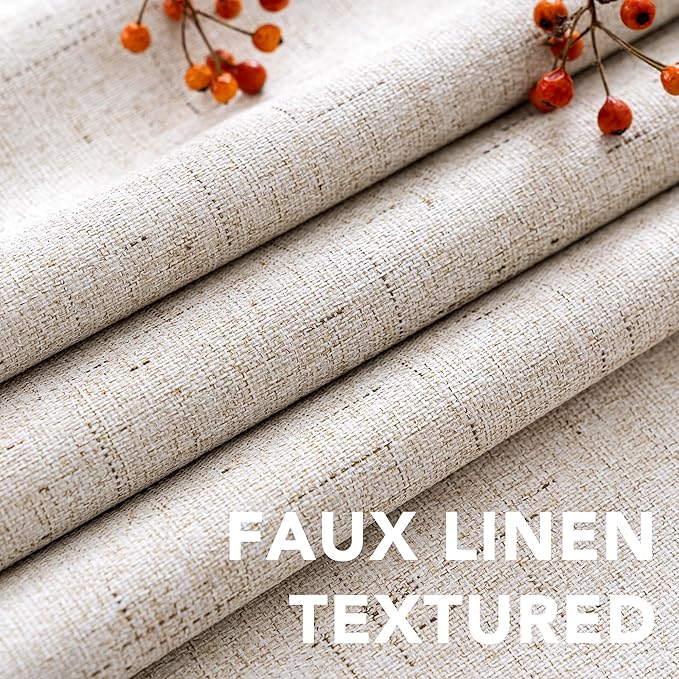 H.VERSAILTEX Linen Blackout Curtains Durable Thick Textured Linen Look 100% - Image 5