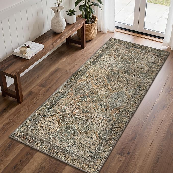 GENIMO 3x7 Runner Rugs for Hallway, Machine Washable Non Slip Vintage Rugs - Image 2