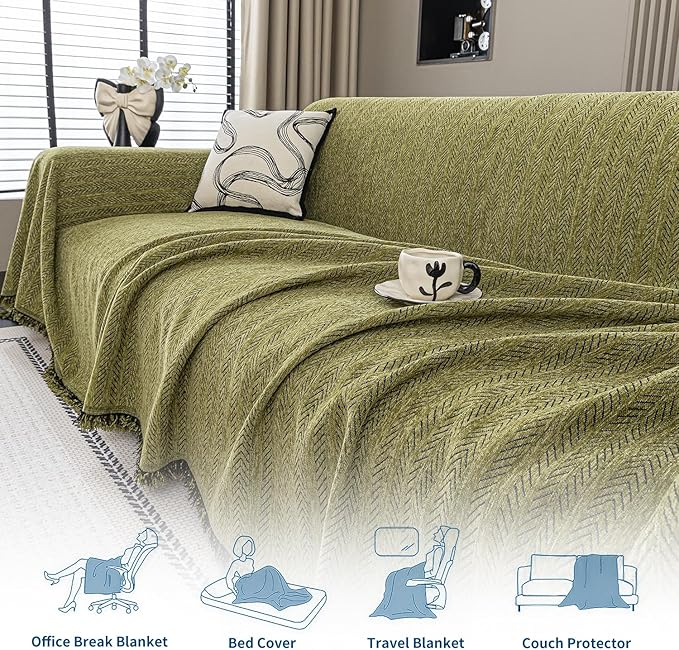 Nobildonna Sofa Cover Washable Soft Thicken Chenille Couch Cover - Image 7