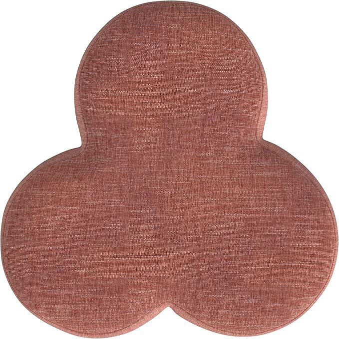 HomePop Upholstered Clover Shaped Ottoman Home Décor | Foot Rest Pouf – Pink - Image 5