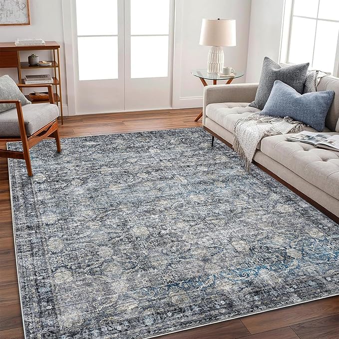 Area Rug 5'x7' Washable Rug Vintage Traditional Floor Cover Thin Retro Kitchen by CHAMPLANT