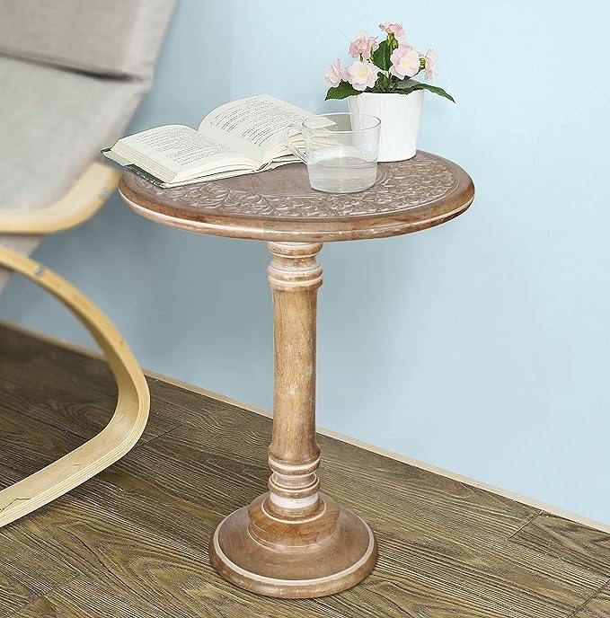 Lightnpro Handcrafted Wooden Single Pillar Table - Image 9
