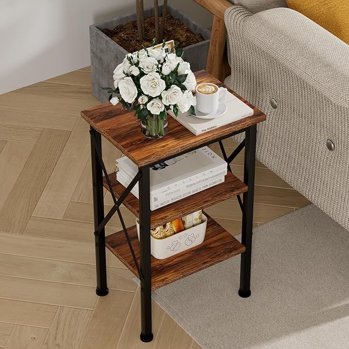 VECELO Modern Nightstands X-Design Side End Table Night Stand - Image 5
