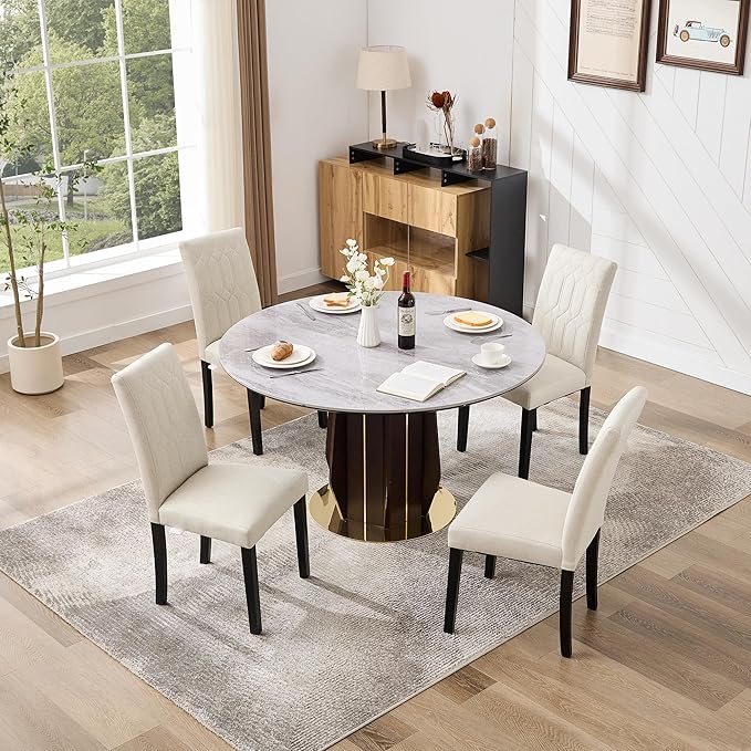 VECELO Upholstered Dining Chairs Set of 4, Modern Accent Parsons - Image 2