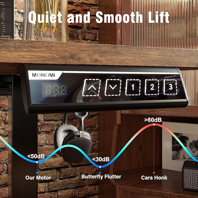Monomi Electric Height Adjustable Standing Desk, 48x24 Inches Ergonomic Home - Image 5
