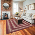 Homespice Autumn Maple Burgundy and Tan Braided Area Rugs, 8x10' Rectangle by Homespice