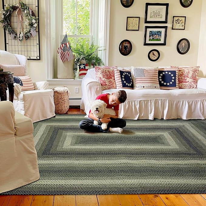Homespice Pinecone Large Braided Rugs 8x10' by Homespice