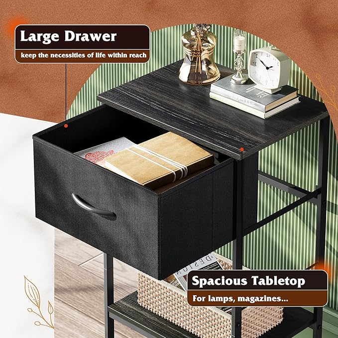 WLIVE Night Stand Set 2, Nightstand Set of 2 - Image 5