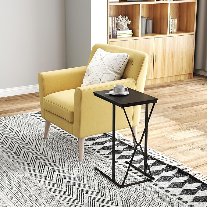 Manora TV Dinner Tray Table, C Shaped End Table - Image 2