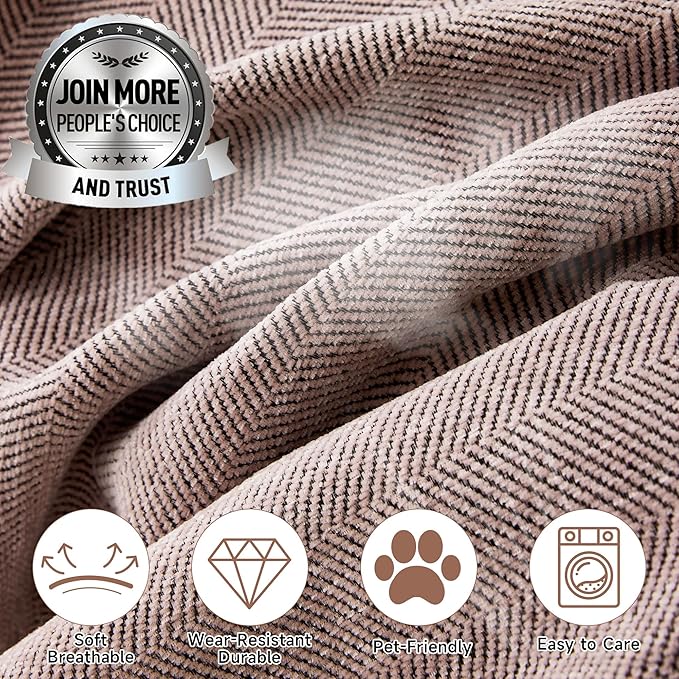 STACYPIK Thick Pink Geometric Sofa Covers - Image 4