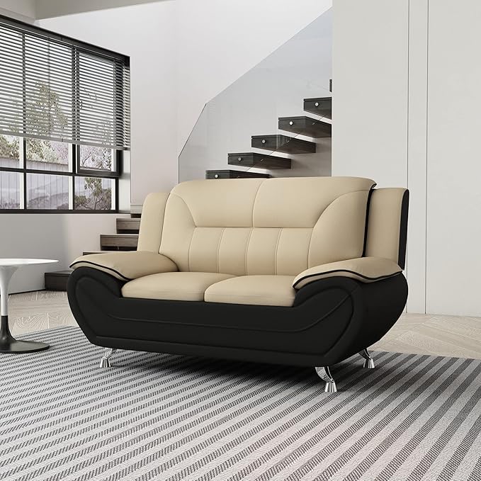Container Furniture Direct Michael Modern Faux Leather Upholstered Stainless - Image 8