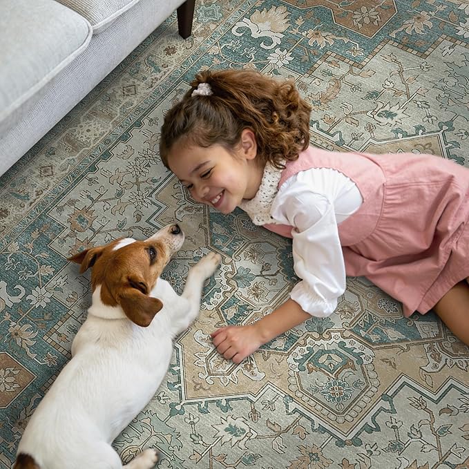 GENIMO 2x10 Runner Rugs for Hallway, Machine Washable Non Slip Vintage Rugs - Image 3