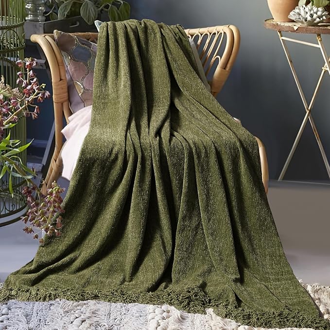 Chenille Throw Blanket for Couch 60"X 80" Twin, Soft Cozy Throws - Image 8