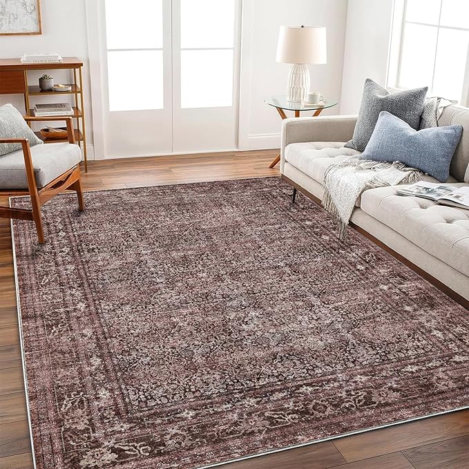 Area Rug 6'x9' Washable Vintage Traditional Floor Cover Thin Retro Kitchen by CHAMPLANT