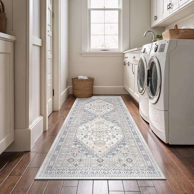 zesthome 2x6 Runner Rug for Hallways, Machine Washable Rug, Non Slip Vintage - Image 7