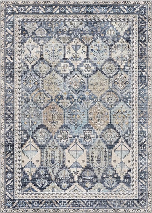 GENIMO 3x5 Area Rugs for Living Room, Machine Washable Non Slip Vintage Rugs - Image 8