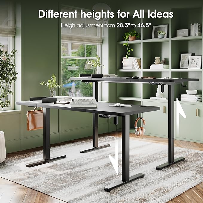Monomi Electric Standing Desk, 63 x 28 inches Height Adjustable Ergonomic Home - Image 4