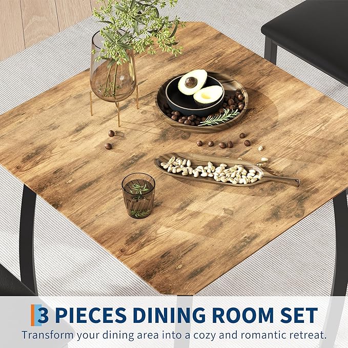 GAOMON Dining Table Set for 2, 3 Piece Small Kitchen Table and 2 Upholstered - Image 6