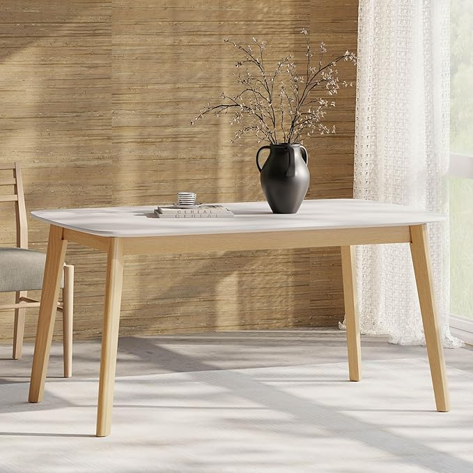 5-Piece Dining Set, Mid-Century Modern Solid Wood Table & Chair Set - Image 7