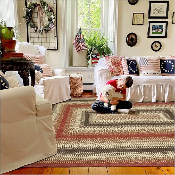 Homespice Chester Country Rugs for Living Room 8x10', Perfect Large Braided Rug - Image 10