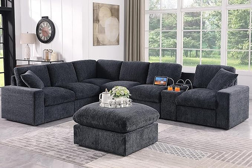 127" Modular Sectional Sofa, Modern Oversized Cloud Couch by Unknown