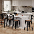 Changjie Furniture 26 Inch Metal Barstools Set of 4 Counter Height Bar Stools by ALISH