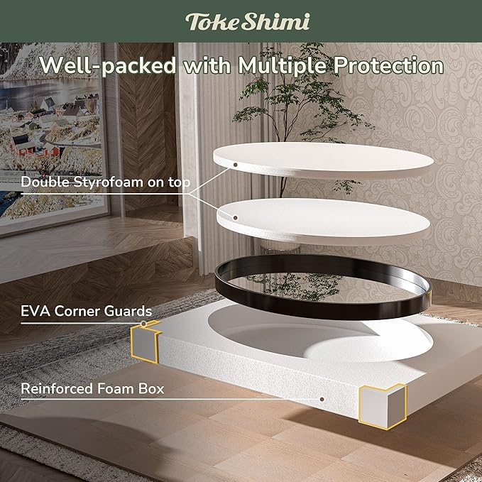 TokeShimi Oval Mirrors for Wall Decor 24x36 Inch - Image 8