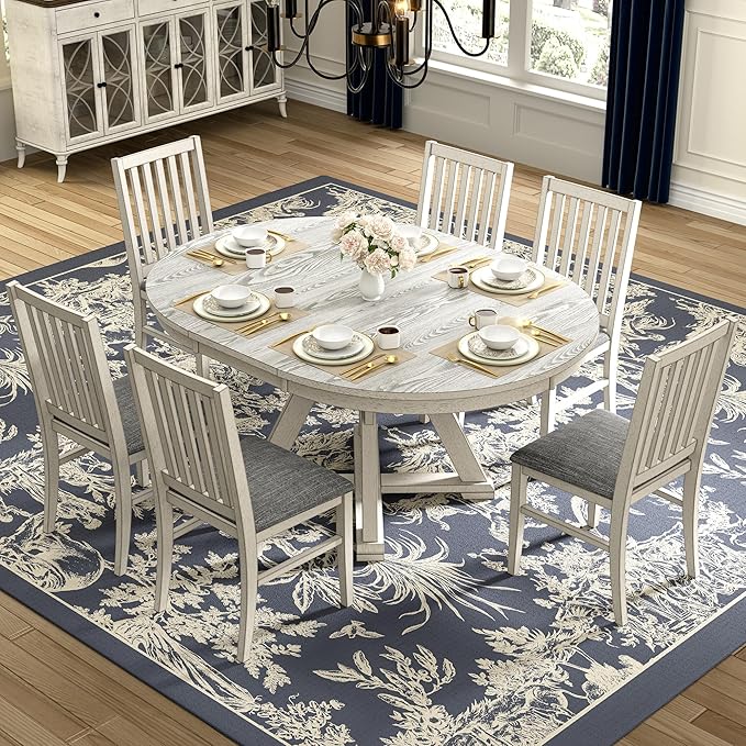 6-Piece Solid Wood Dining Table Set by Peatuk