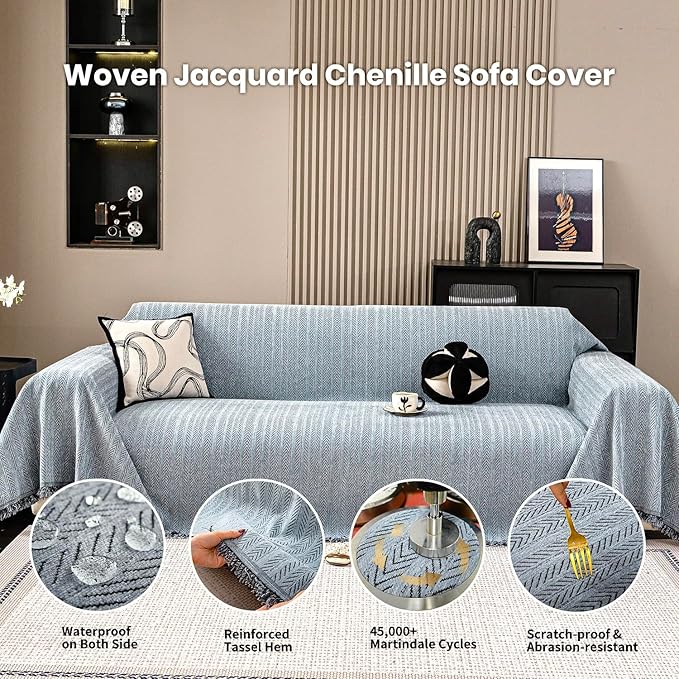 Nobildonna Sofa Cover Washable Soft Thicken Chenille Couch Cover - Image 3