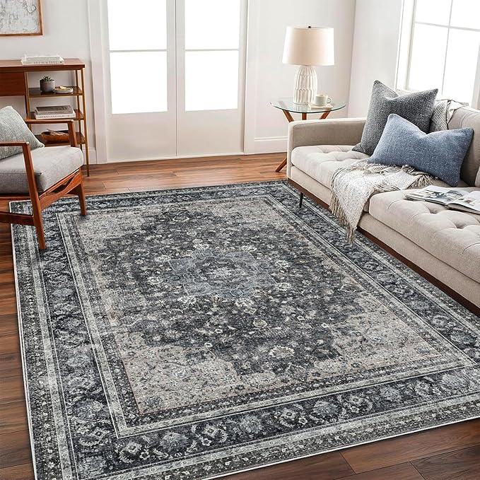 Area Rug 6'x9' Washable Vintage Traditional Floor Cover Thin Retro Kitchen by CHAMPLANT