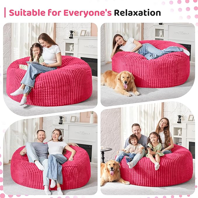 HABUTWAY 5FT Bean Bag Chair, Memory Foam Beanbag Chair - Image 4