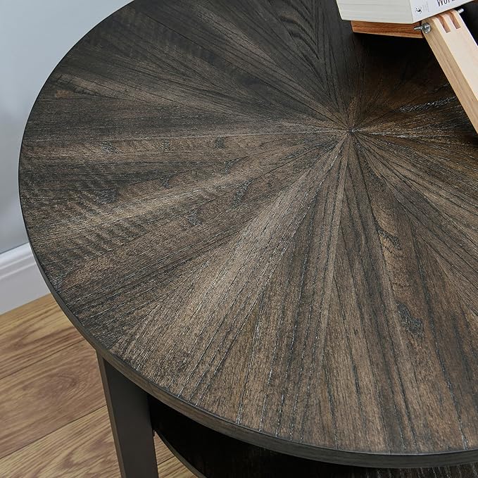 LEEMTORIG Round Side Table, 2-Tier End Table Nightstand - Image 3