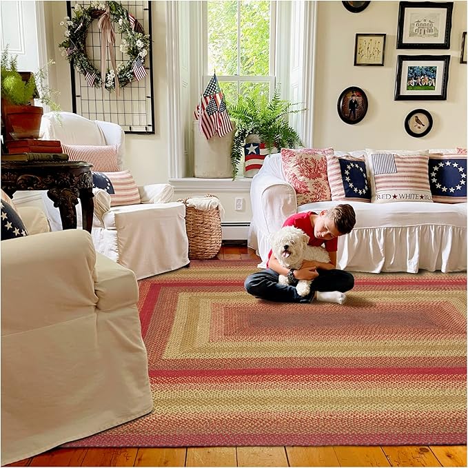 Cider Barn Cranberry Red Braided Area Rug, 6x9' Rectangle - Image 10