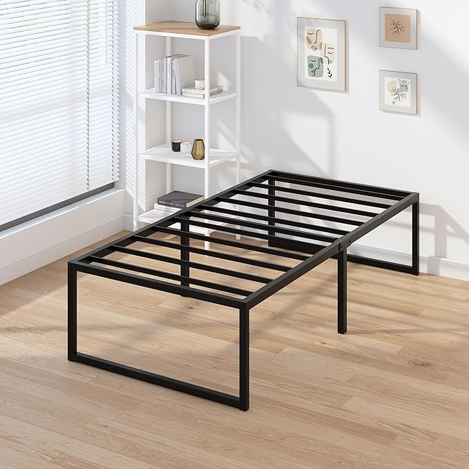 EMODA 18 Inch Narrow Twin Bed Frame 30x75, Heavy Duty Metal Platform No Box - Image 8