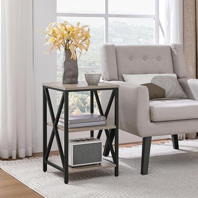 Yaheetech Industrial End Tables Set of 2, 3-Tier Side Tables - Image 4