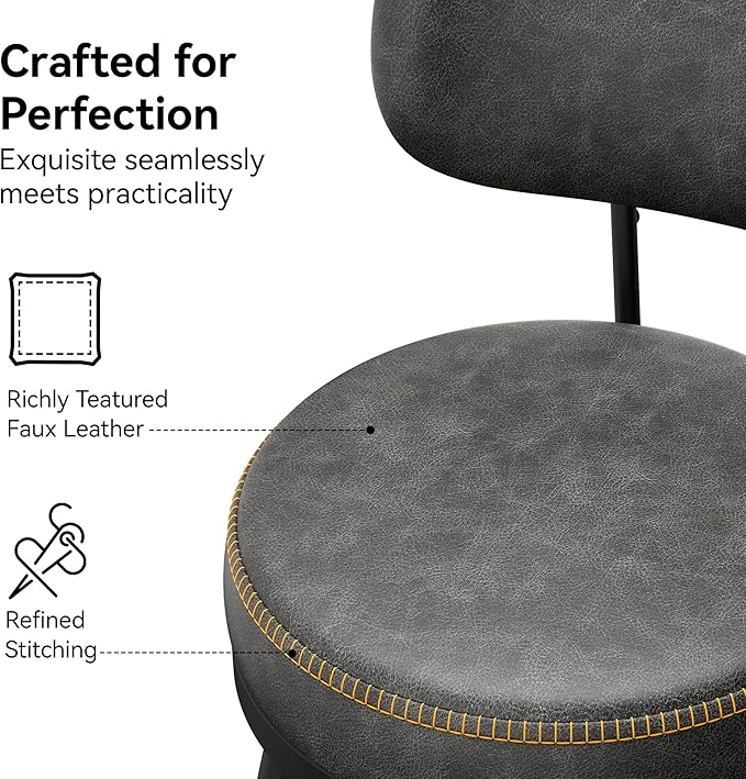 Counter Height Bar Stools, Faux Leather Kitchen Counter Stools - Image 3