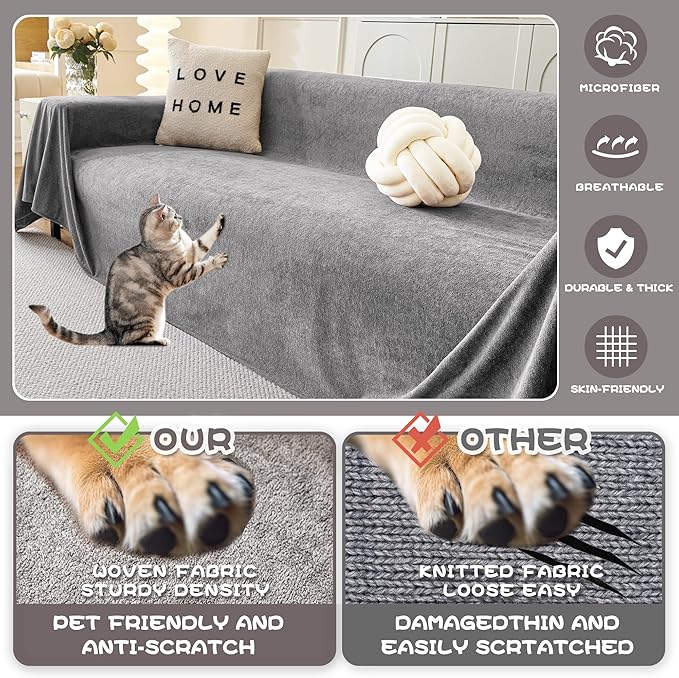 MYSKY HOME Couch Covers, Couch Cover 3 Cushion Sofa, Couch Covers - Image 2
