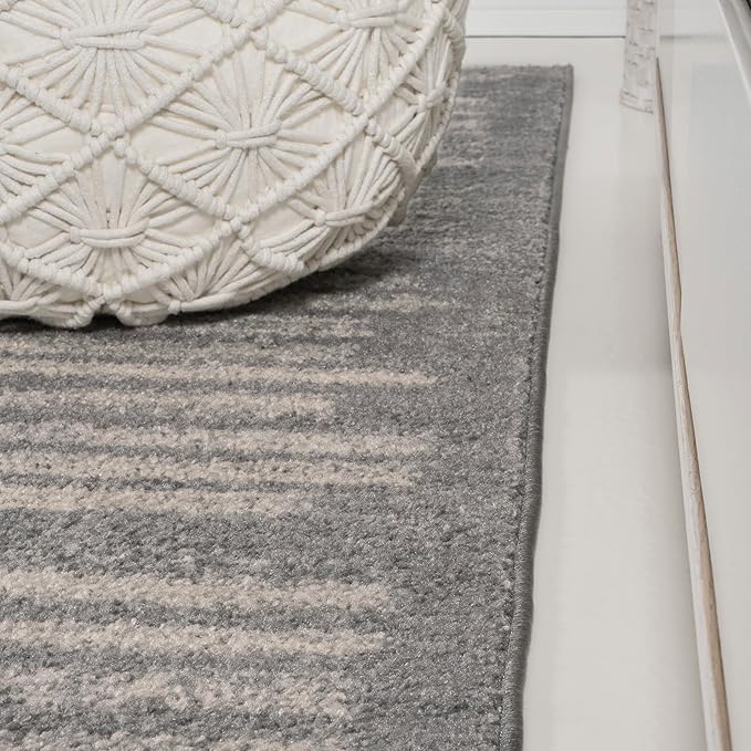 JONATHAN Y Khalil Modern Berber Stripe Gray/Cream Runner Rug, Contemporary - Image 7