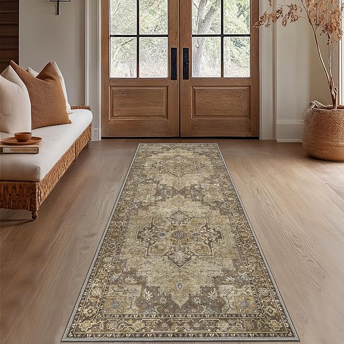GENIMO 2'6''x10 Runner Rugs for Hallway, Machine Washable Non Slip Vintage Rugs - Image 8