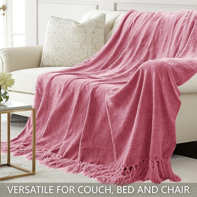 Chenille Throw Blanket for Couch 50"X 60", Soft Cozy Throws - Image 4